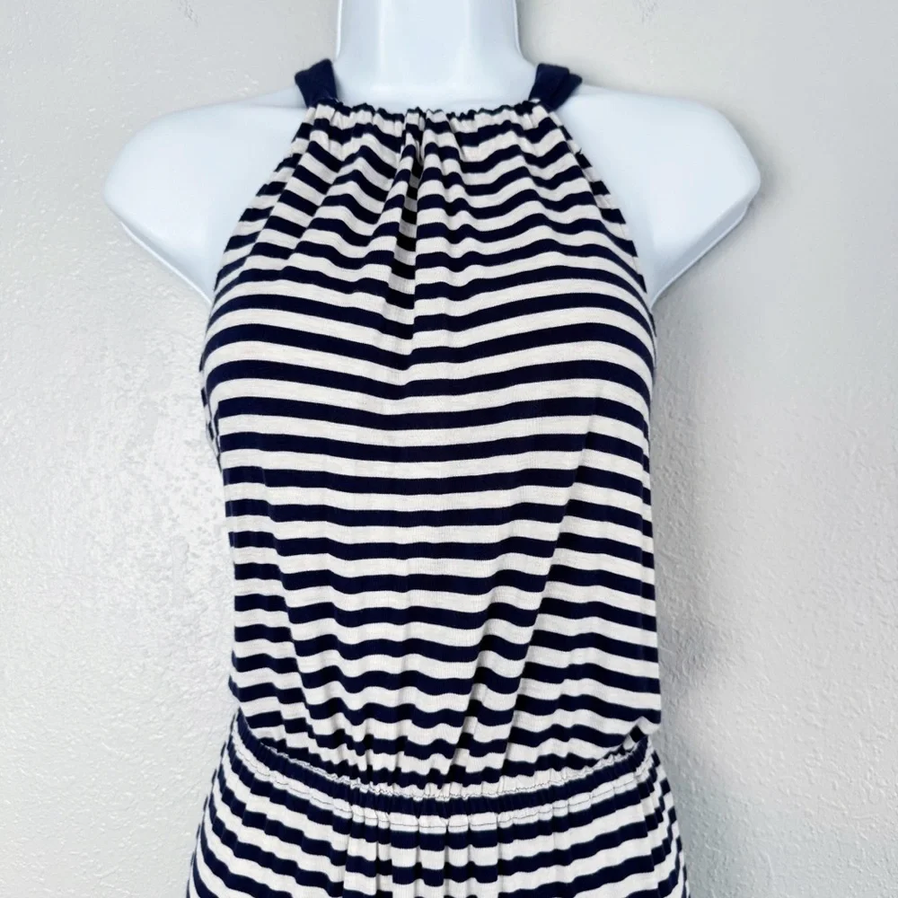 Caslon blue white striped stretchy maxi dress S - Picture 2 of 10